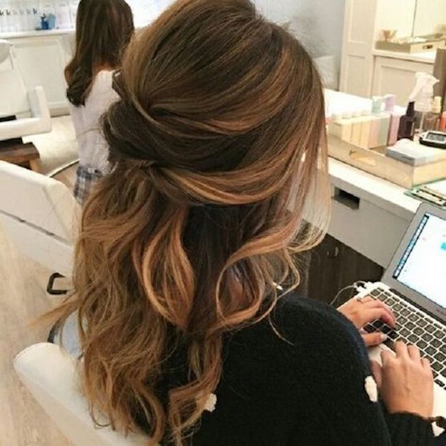 Image of wedding hairstyle half up