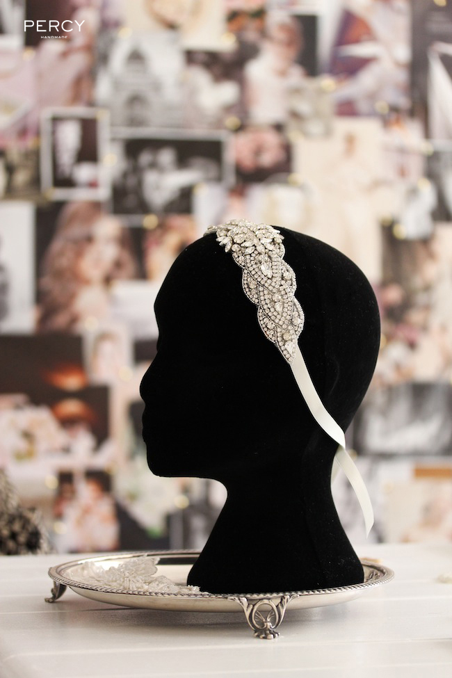 An Ode to Antique | Bridal headband with rhinestones