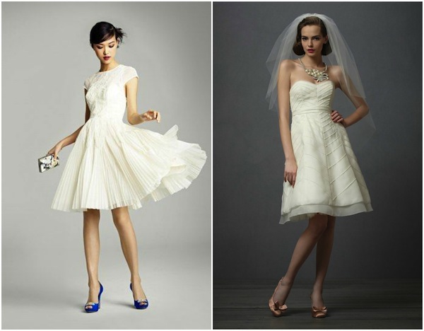 Accessorising a short wedding dress 