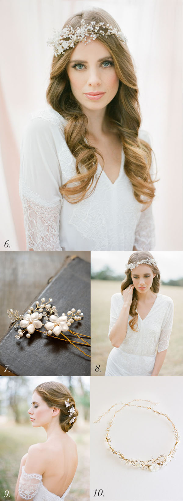 rose gold and pearl headpiece