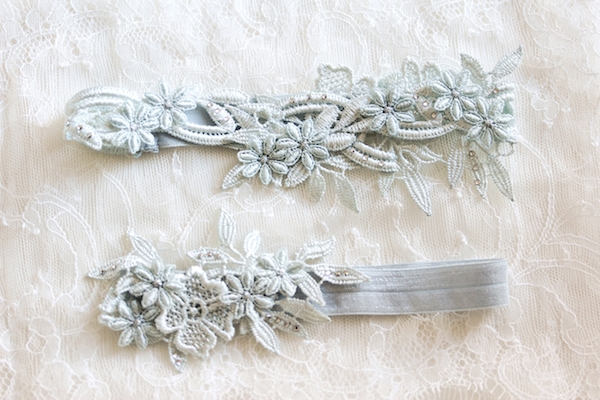 Daphne lace wedding garter set_Powder blue 4