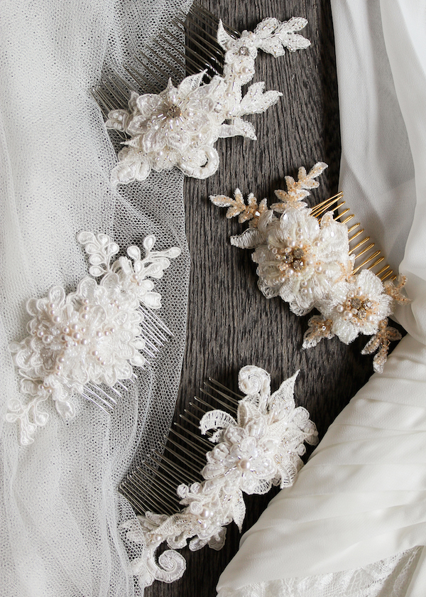 Darling Details Small Lace Bridal Hair Combs Percy Handmade