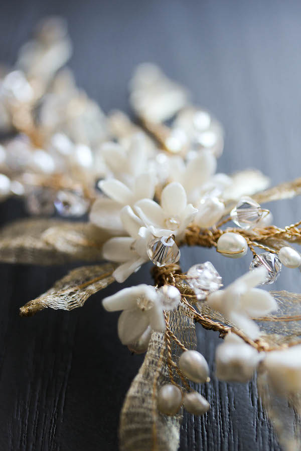 Bespoke for Natalie_Gold bridal headpiece with leaves_6