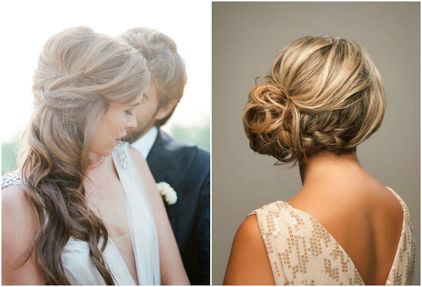 Side Swept  Side wedding hair with veil