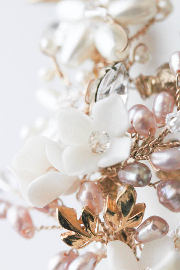 blush pearl headband
