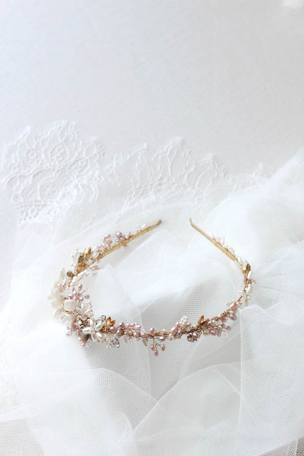 blush pearl headband
