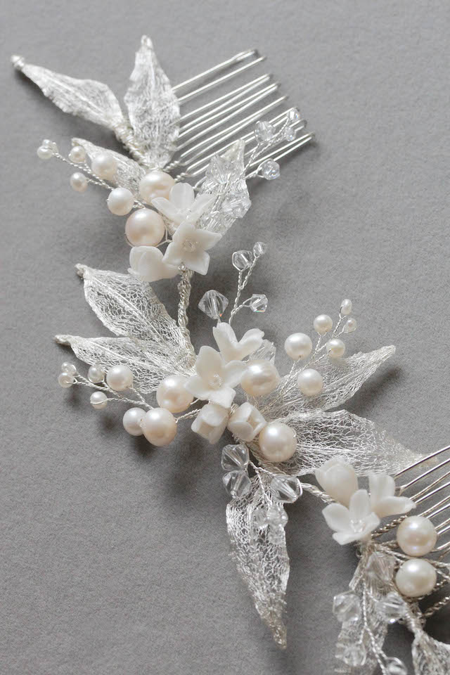 BESPOKE for Claire_Wild Willows wedding headpiece with pearls 2