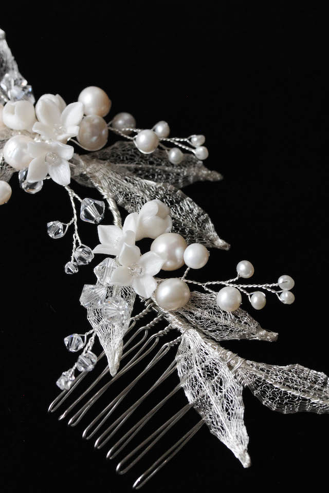BESPOKE for Claire_Wild Willows wedding headpiece with pearls 8