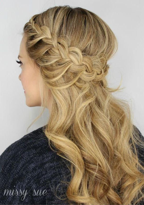 wedding hair styles long half upphoto