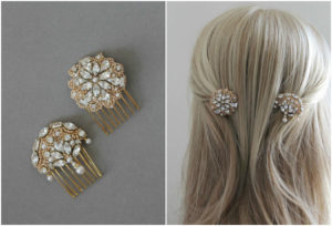 Modern bridal hair accessories - the sun and moon - for Samantha