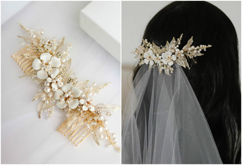 Wedding Veils and Headpieces | How to create the layered look - JASMINE-WILD-WILLOWS headpiece
