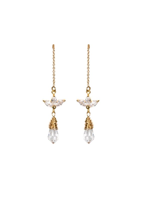 ISABEAU crystal drop chain earrings 1