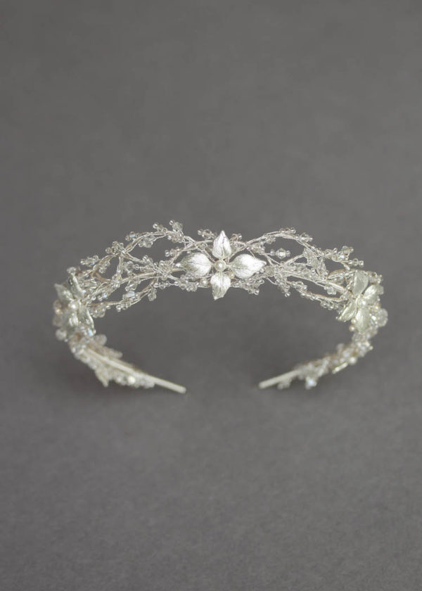 ROSEBURY wedding crown in silver 1
