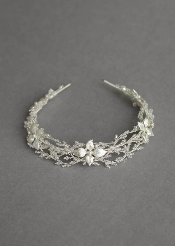ROSEBURY wedding crown in silver 2