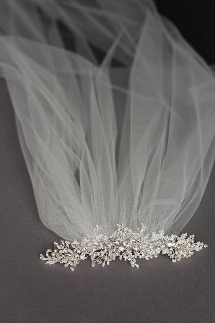 Refined Classics  A delicate silver wedding hair comb for 