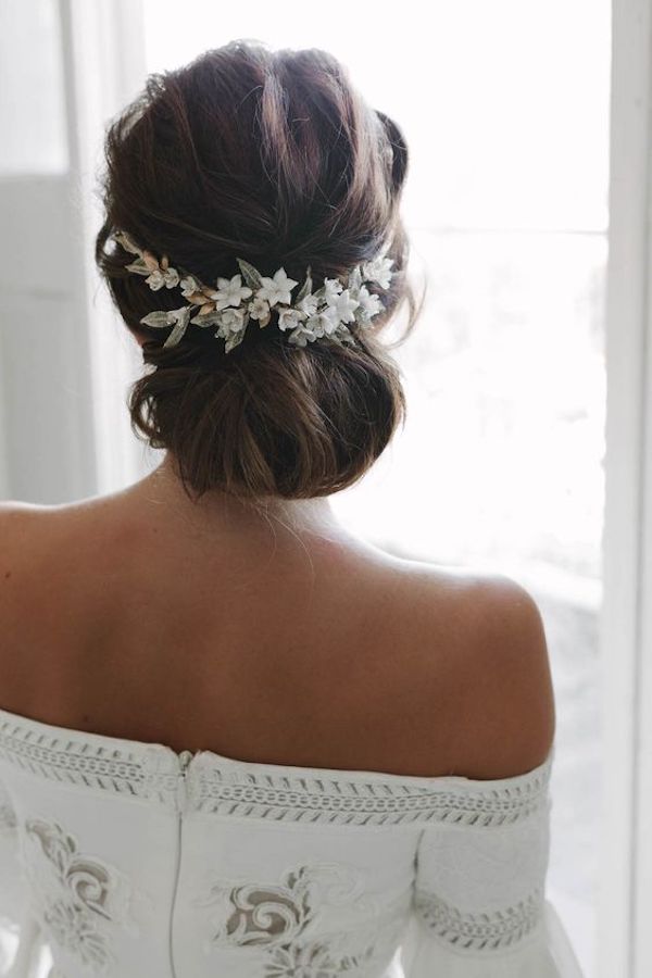 Low set wedding updos for wedding veils 1