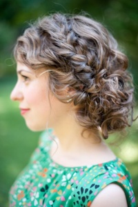 Naturally curl wedding updo