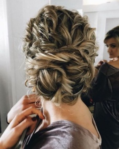 Naturally curly updo