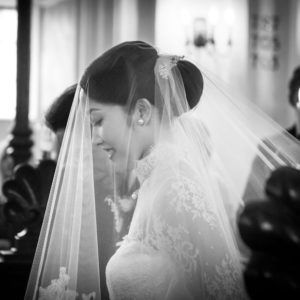 Wedding veil above the bun_ TANIA MARAS BRIDAL