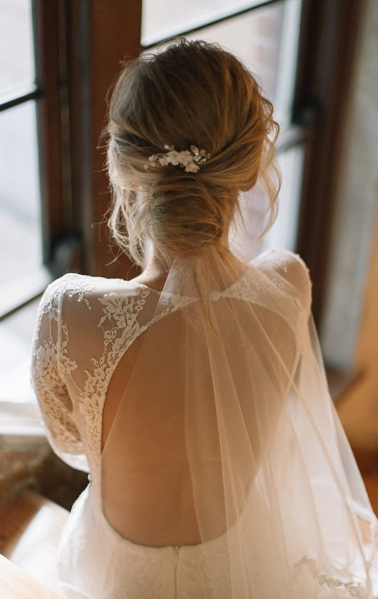 Wedding veil below a bridal bun - TANIA MARAS BRIDAL 2