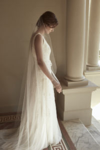 AUDREY minimalist chapel wedding veil
