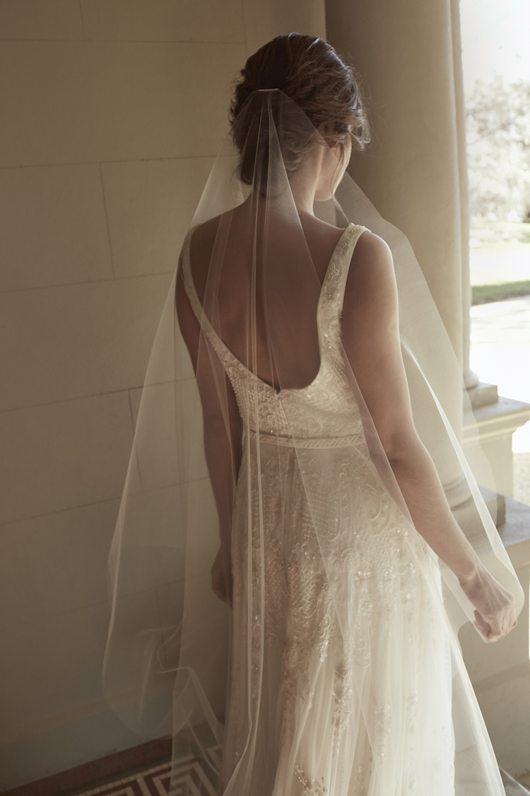 AUDREY minimalist chapel wedding veil 1