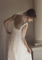 AUDREY minimalist chapel wedding veil 3