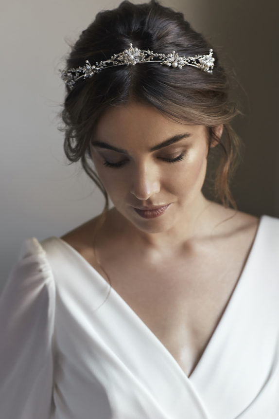 FLEUR delicate silver bridal crown 1