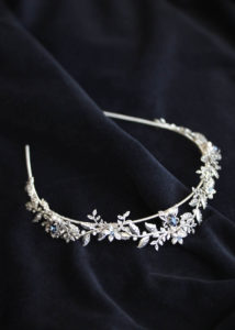 HARPER silver crown with blue crystals 10