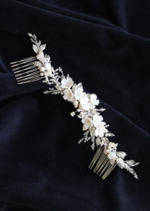 LE POEME headpiece in ivory and silver 1