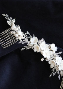 LE POEME headpiece in ivory and silver 2