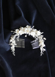 LE POEME headpiece in ivory and silver 3