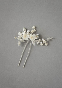TEAROSE floral bridal hair piece in ivory 3