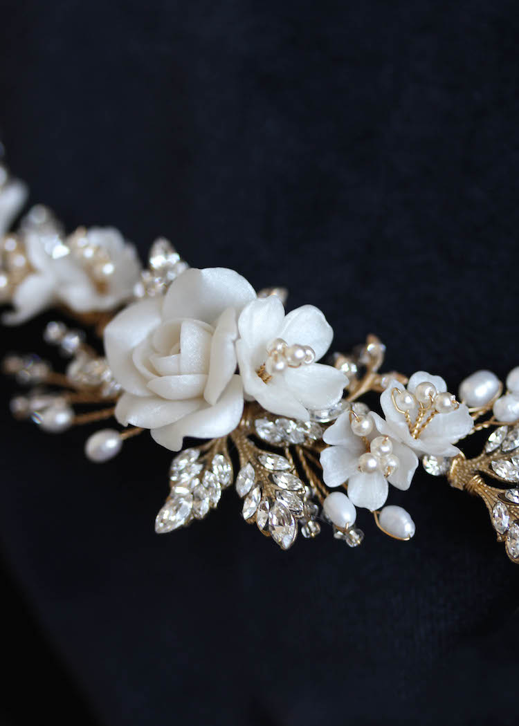 Details about   Floral Bridal Hair Comb Crafted with Czech Seed Beads and Rhinestones
