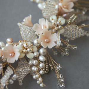 BESPOKE for Georgina_gold Jasmine with blush flowers and pearls 8