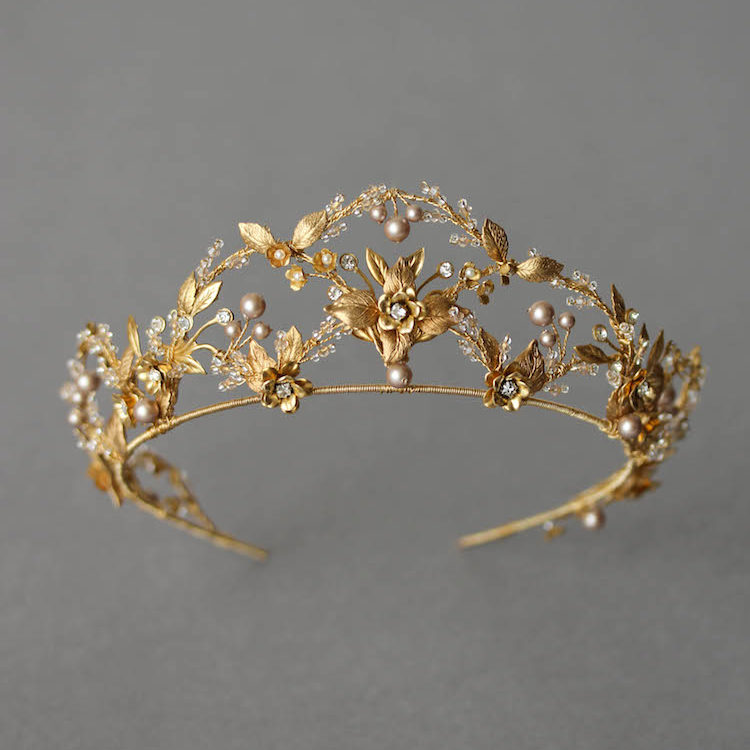 Fit For A Queen A Bespoke Gold Wedding Crown For Alexandra Tania Maras Bespoke Wedding Headpieces Wedding Veils