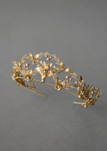 Bespoke for Alexandra_gold wedding crown with powder pearls 2