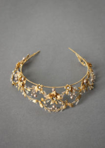 Bespoke for Alexandra_gold wedding crown with powder pearls 5