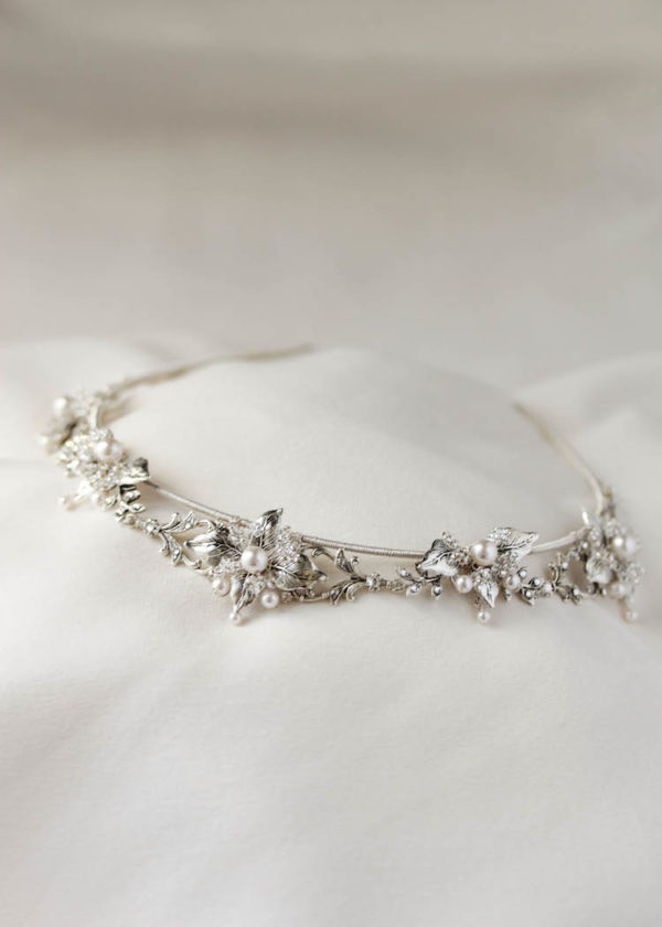 FLEUR delicate silver bridal crown 8