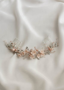 LE POEME silver blush wedding headpiece 05