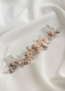 LE POEME silver blush wedding headpiece 11