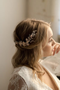 LE POEME silver blush wedding headpiece 4