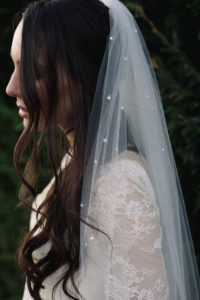 LOREN chapel wedding veil with pearls 3