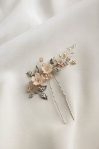 TEAROSE blush wedding hair pin 3