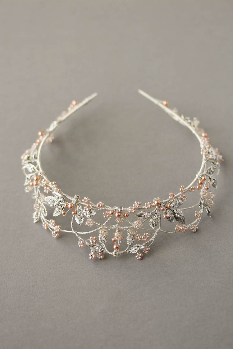 Silver and rose gold wedding crown 2
