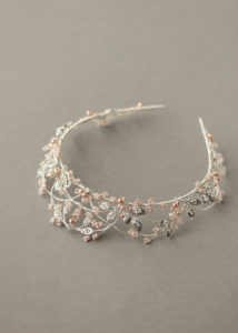 Silver and rose gold wedding crown 4
