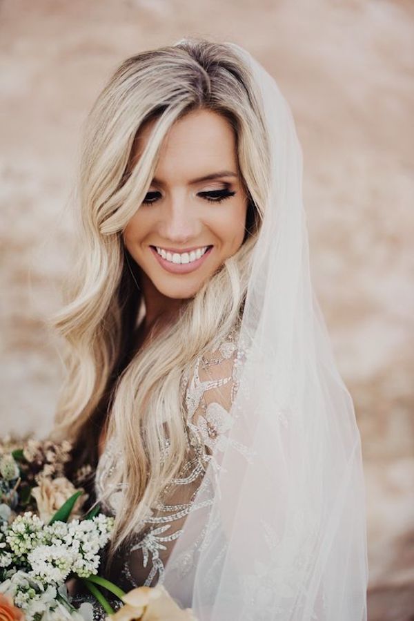 wedding hairstyles for long hair with veilimage