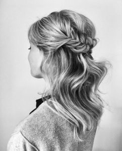 Half up braided hairstyle - 2018 wedding hair trends