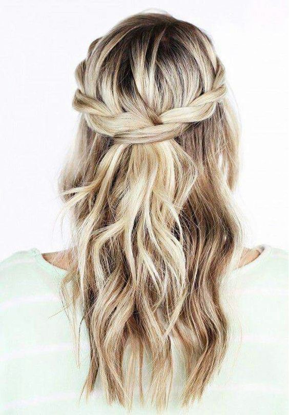 Half up hairstyle with twist