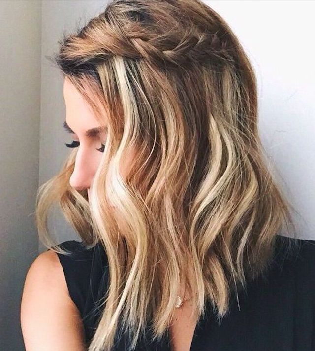 Image of Side braid wavy hair